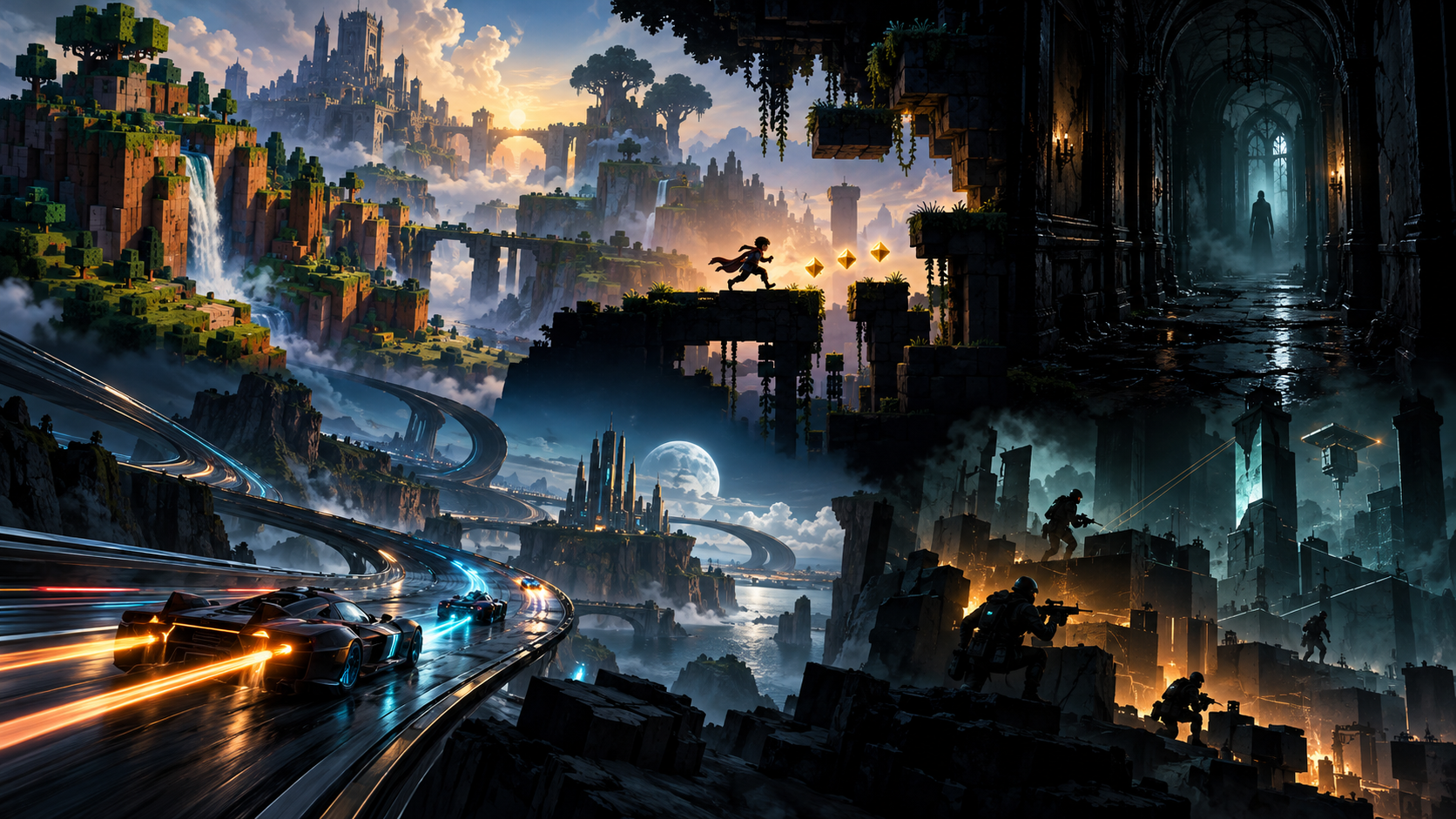 Original cinematic arcade landscape